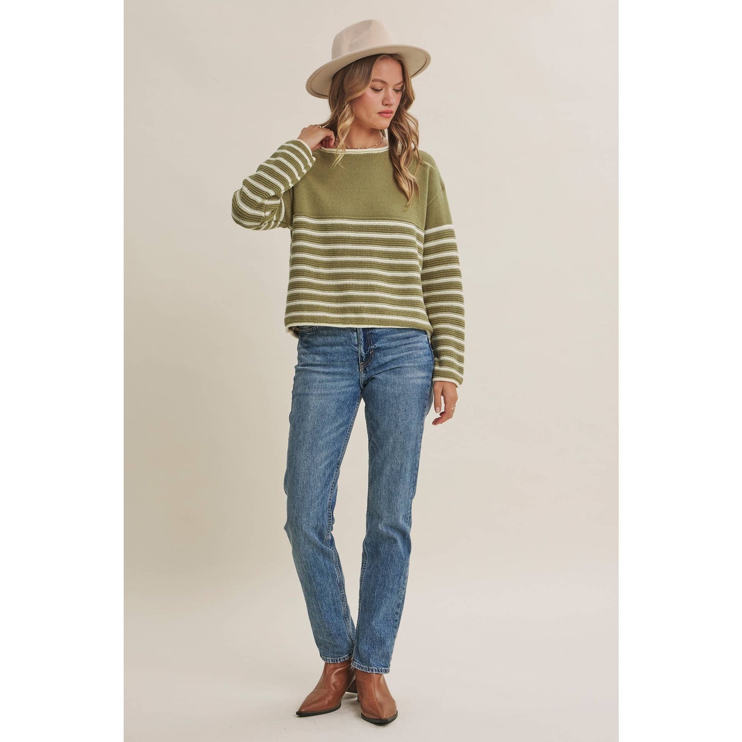 COZY Cabin  Stripe Sweater Top