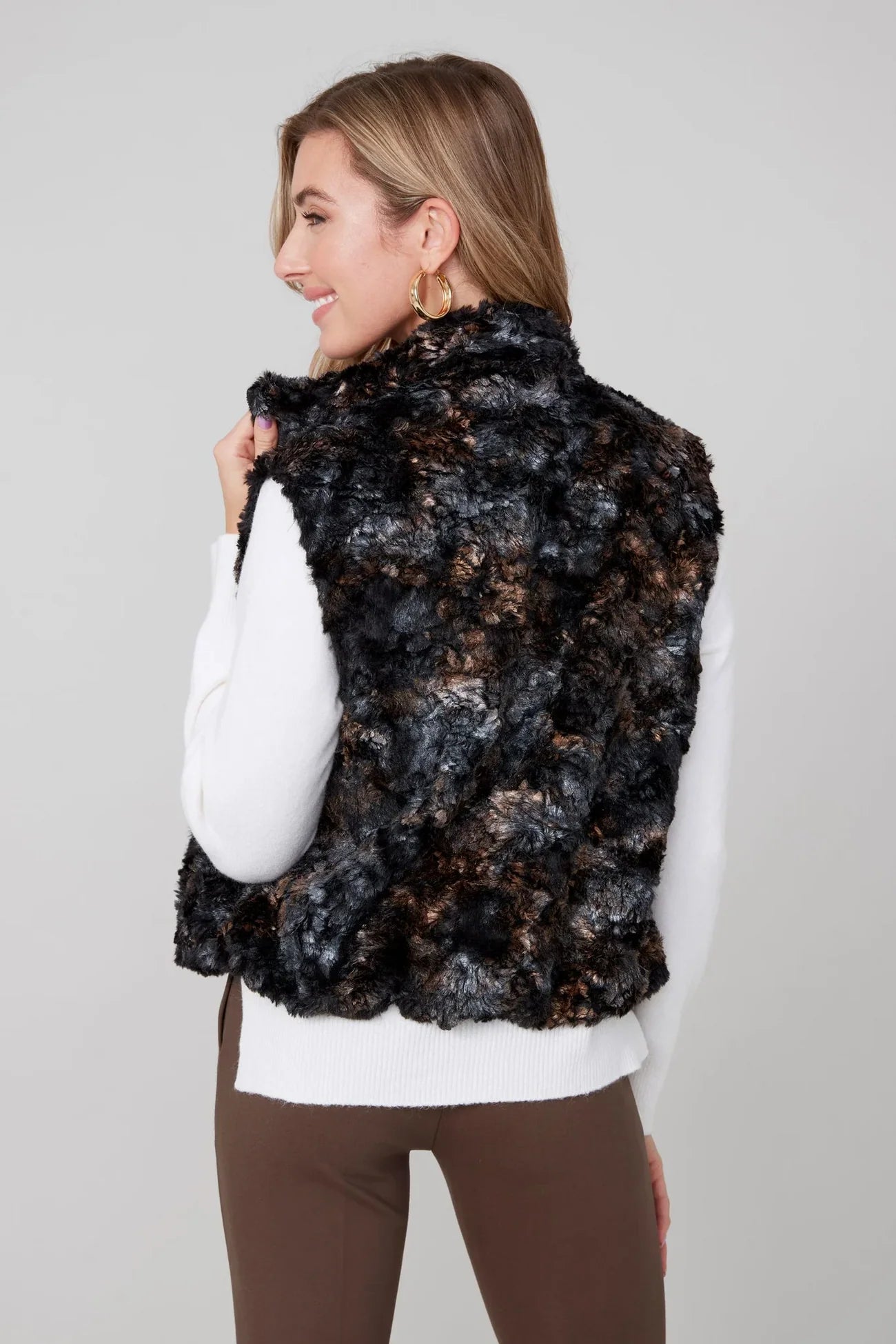 Renuar Knit Vest Faux Fur
