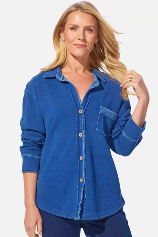 Escape Color Wash Terry Shacket