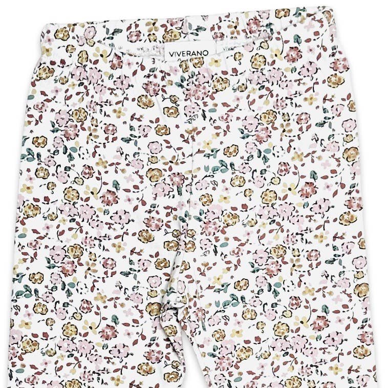 Floral Jersey Stretch Baby Legging Pants  (Organic Cotton)