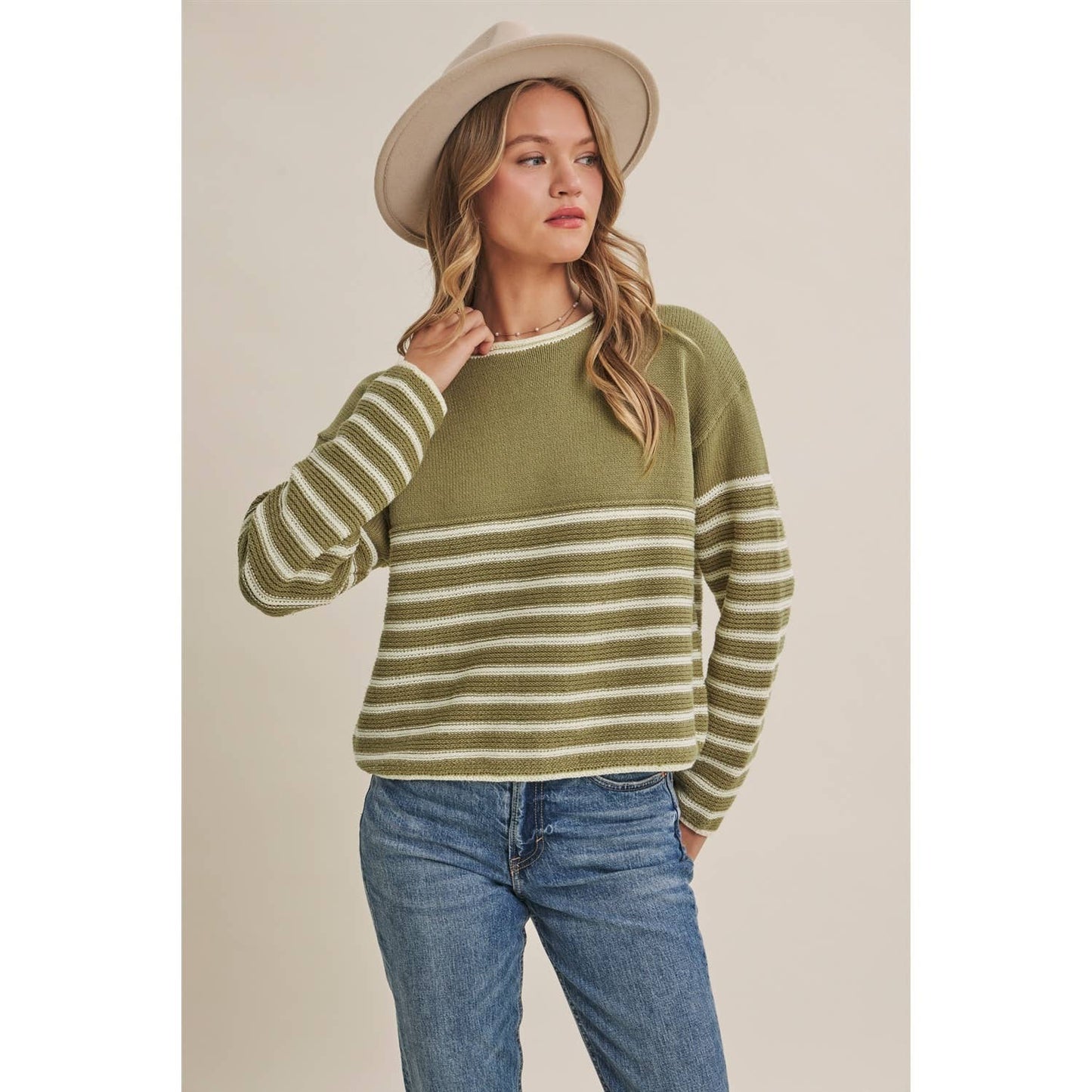 COZY Cabin  Stripe Sweater Top