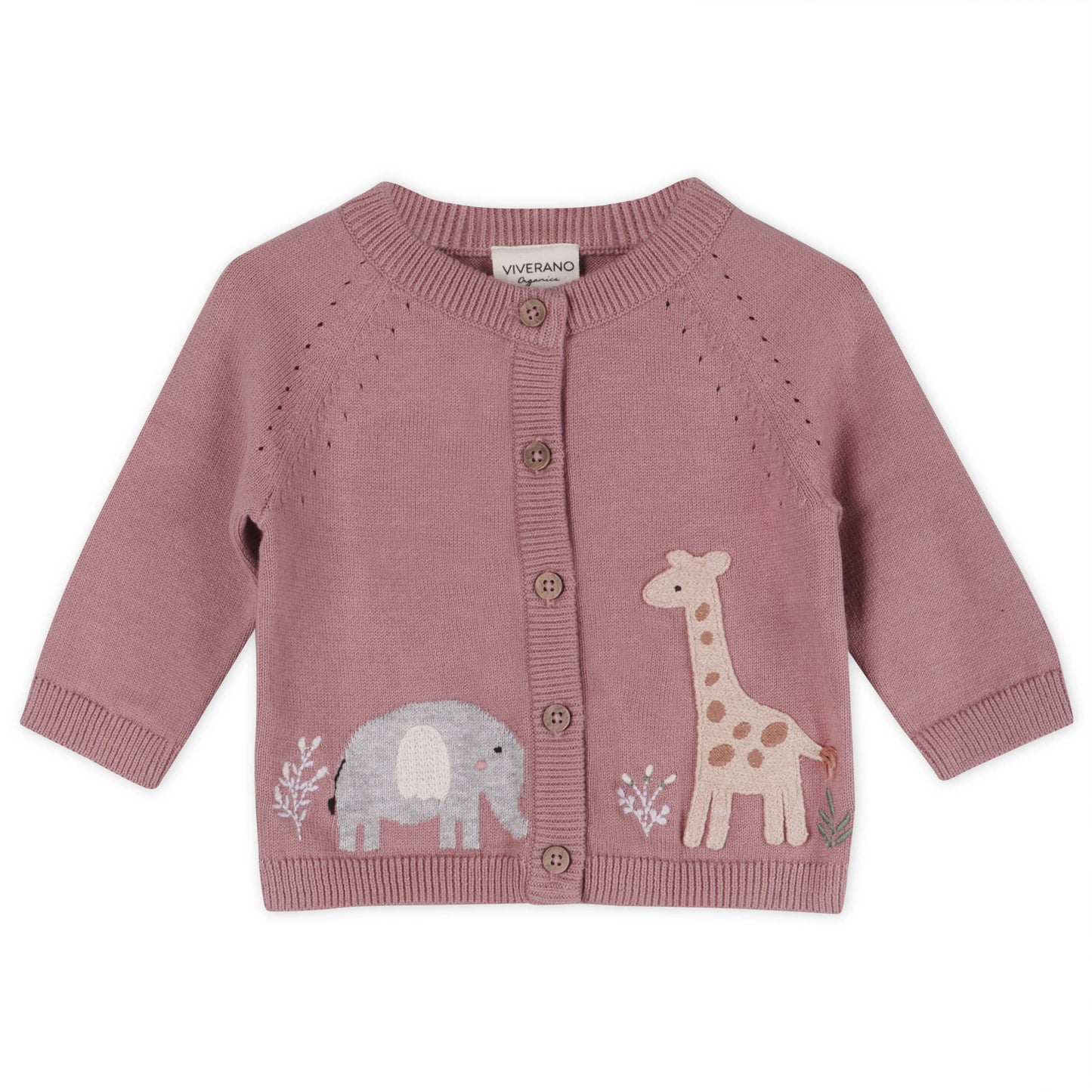 Giraffe Elephant Baby Cardigan Sweater (Organic) - 2 Colors