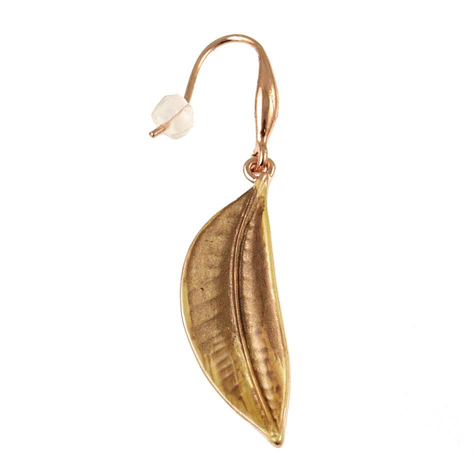 Gradient Leaf Earrings | Blue, Rose Gold, Silver, 2"