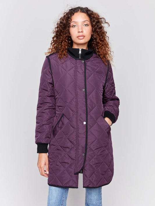 Charlie B Quilted Jacket with Zipper