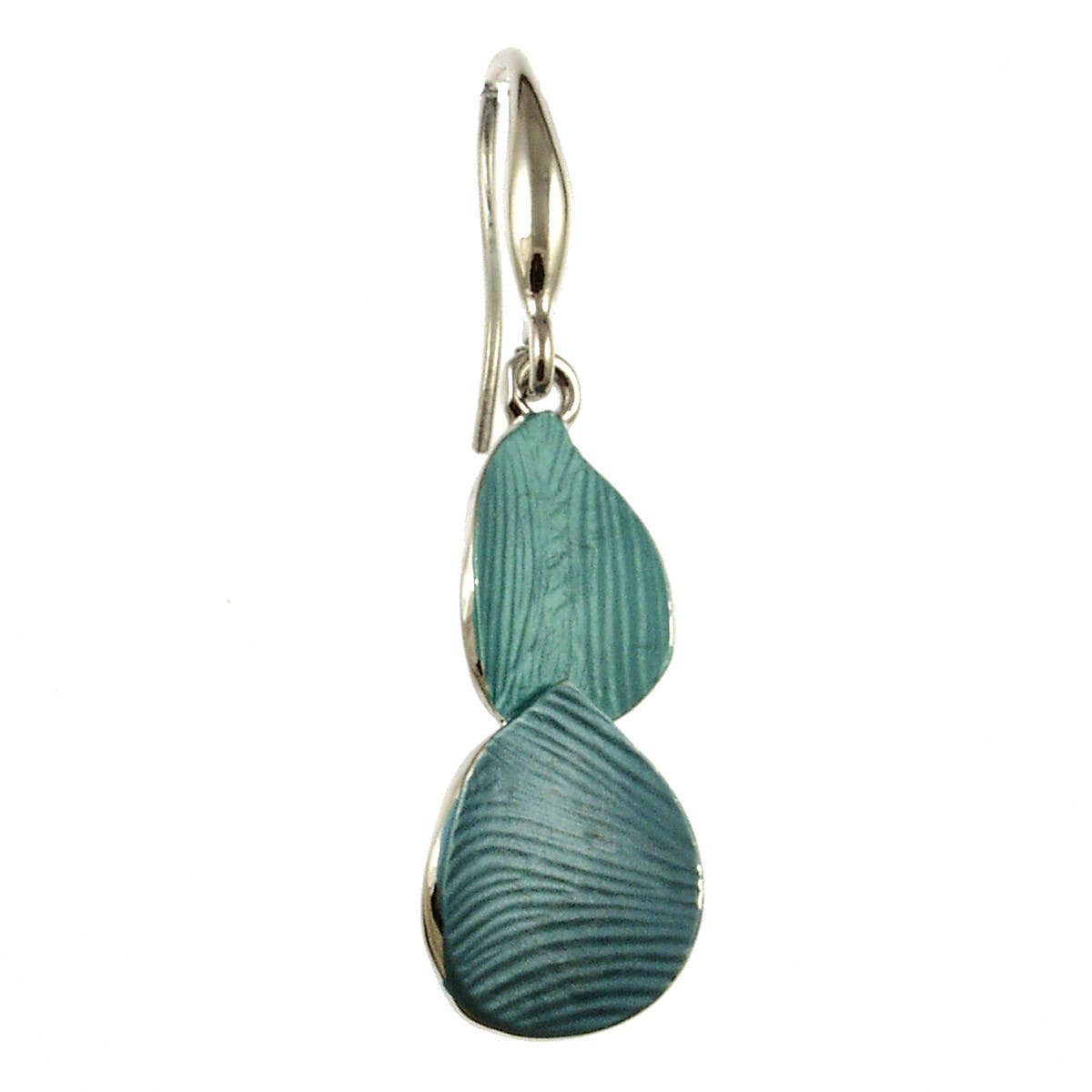 Lily Leaf Duo Drop Earrings:  Blues; Gray/Slvr; Gray/Gold 1"