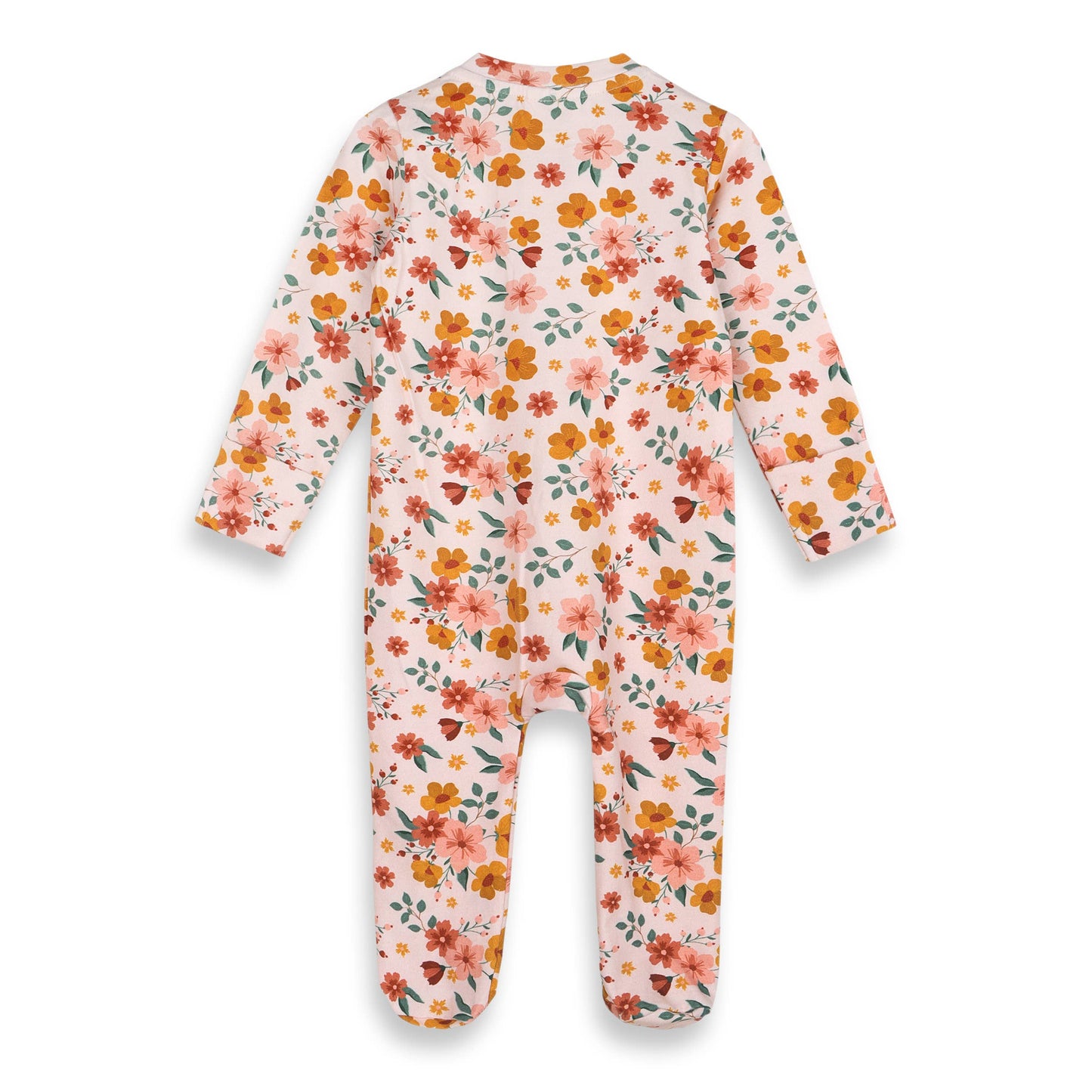 Summer Floral  Zipper Baby Footie (Organic Jersey)
