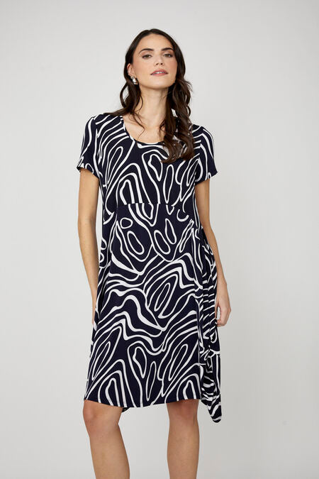 Compli K Black and White Knee Length Dress