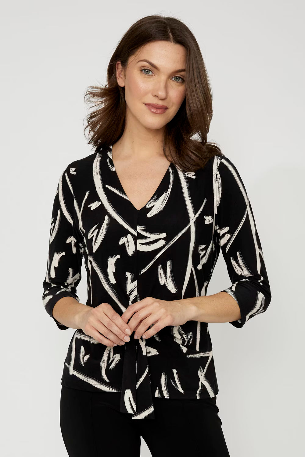 Compli K Brush Stroke Tie Front Top