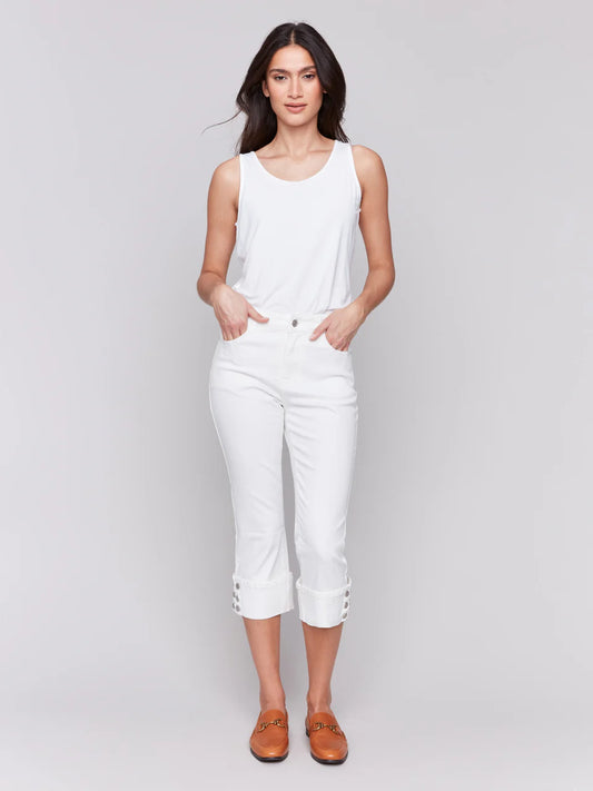 Charlie B Twill Snap Cuff Pants