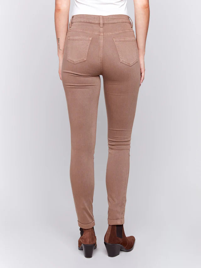 Charlie B Cuffed Hem Twill Jeans Truffle