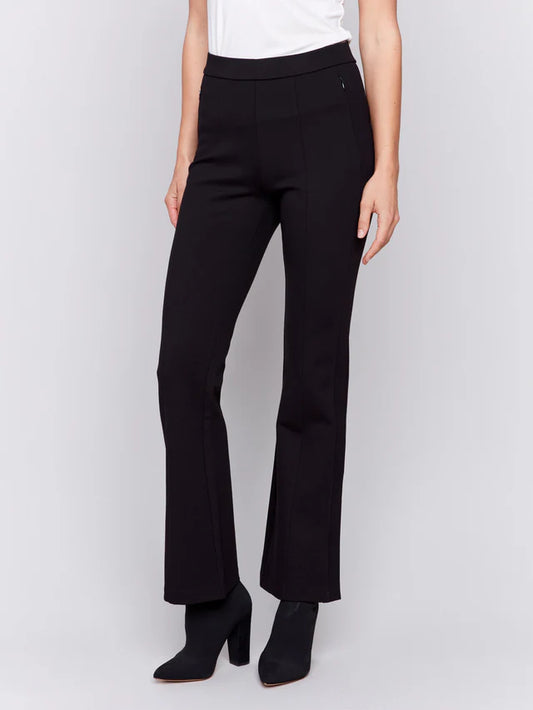 Charlie B Pull on Side Slit Ponte Pants