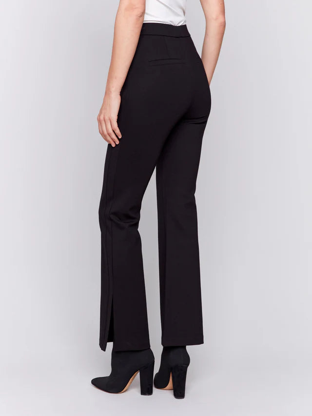 Charlie B Pull on Side Slit Ponte Pants