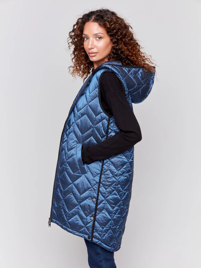 CHarlie B Quilted Puffer Vest Blue