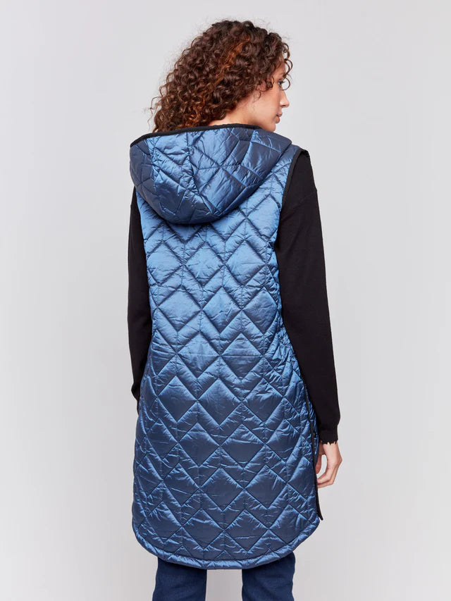 CHarlie B Quilted Puffer Vest Blue