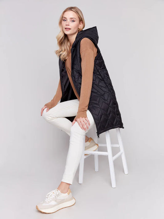 Charlie B Black Quilted Puffer Vest