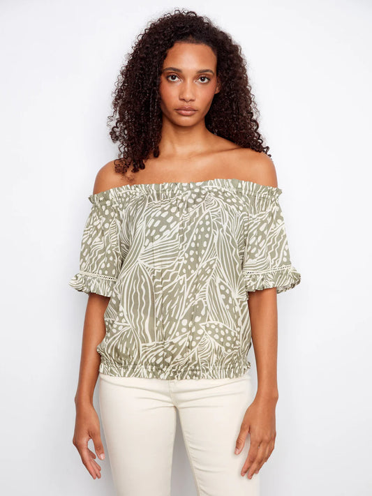 Charlie B Off Shoulder Blouse in Prisma