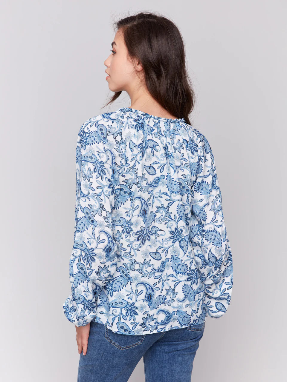 Charlie B Printed Pop Over Blouse