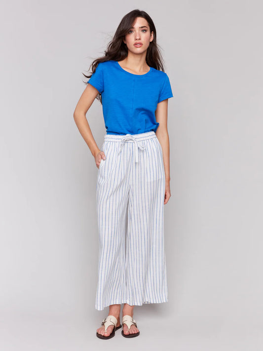Charlie B Striped Linen Pants