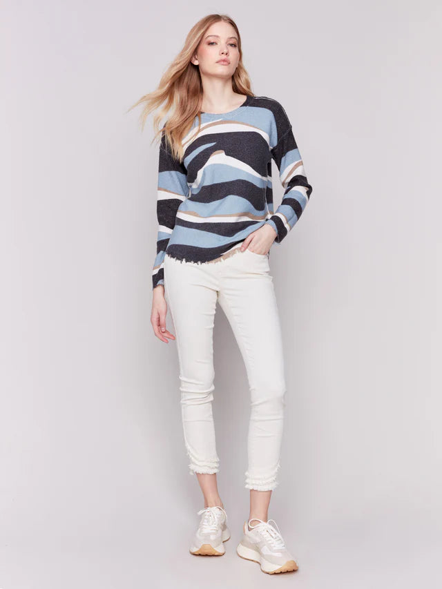 Charlie B Reversible Printed Plush Sweater