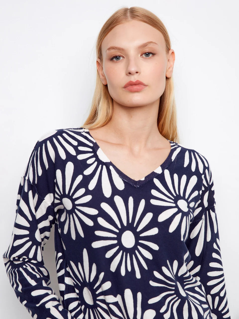 Charlie B Reversible V-Neck Sweater