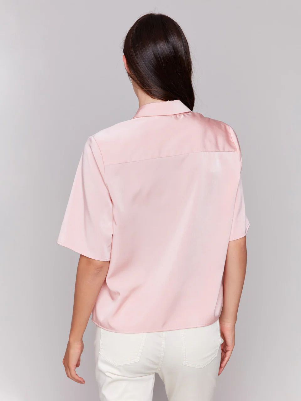 Charlie B Satin Button Down Blouse