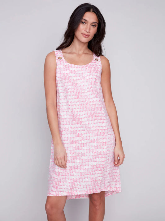 Charlie B Flamingo Linen Dress