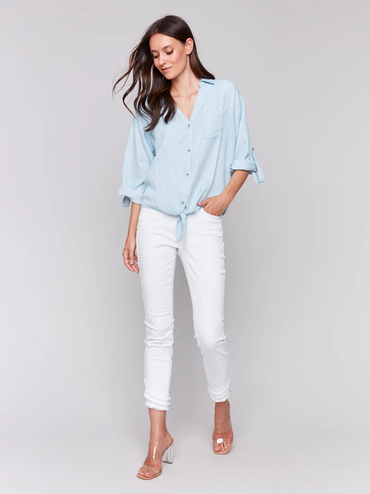 Charlie B Tencel Chambray Blouse