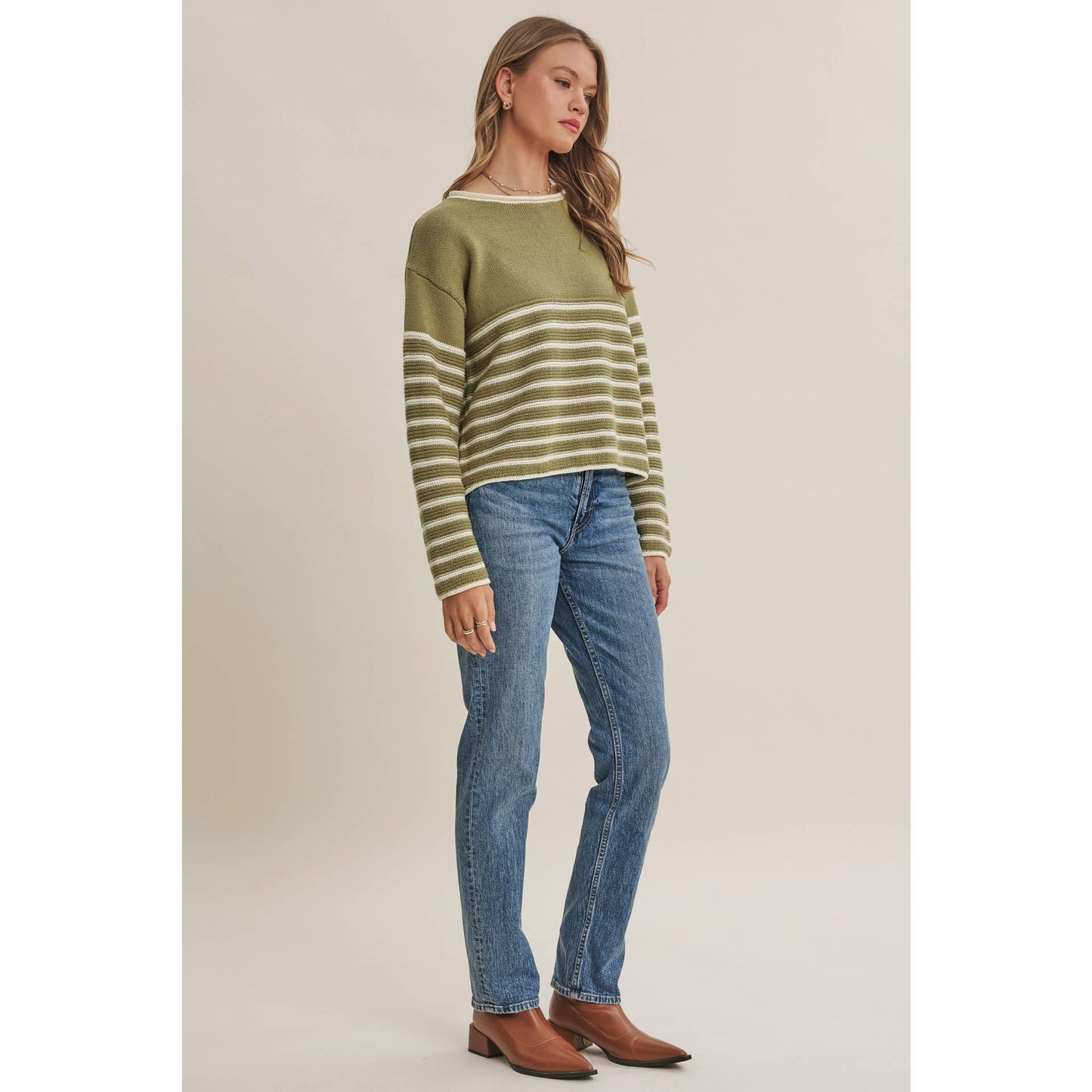 COZY Cabin  Stripe Sweater Top