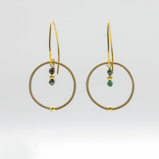 948 TURQUOISE-E wire loop earring with turquoise drop