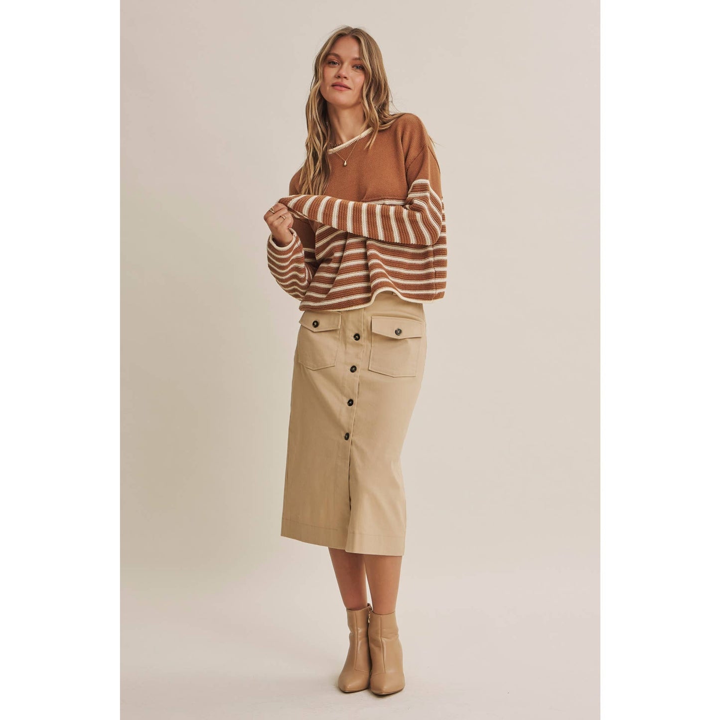 COZY Cabin  Stripe Sweater Top