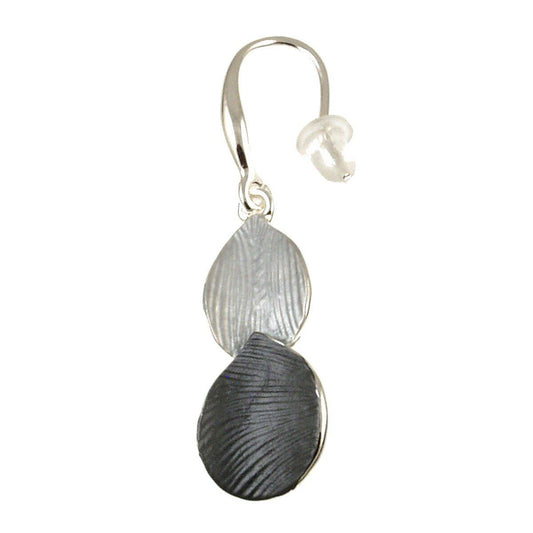 Lily Leaf Duo Drop Earrings:  Blues; Gray/Slvr; Gray/Gold 1"
