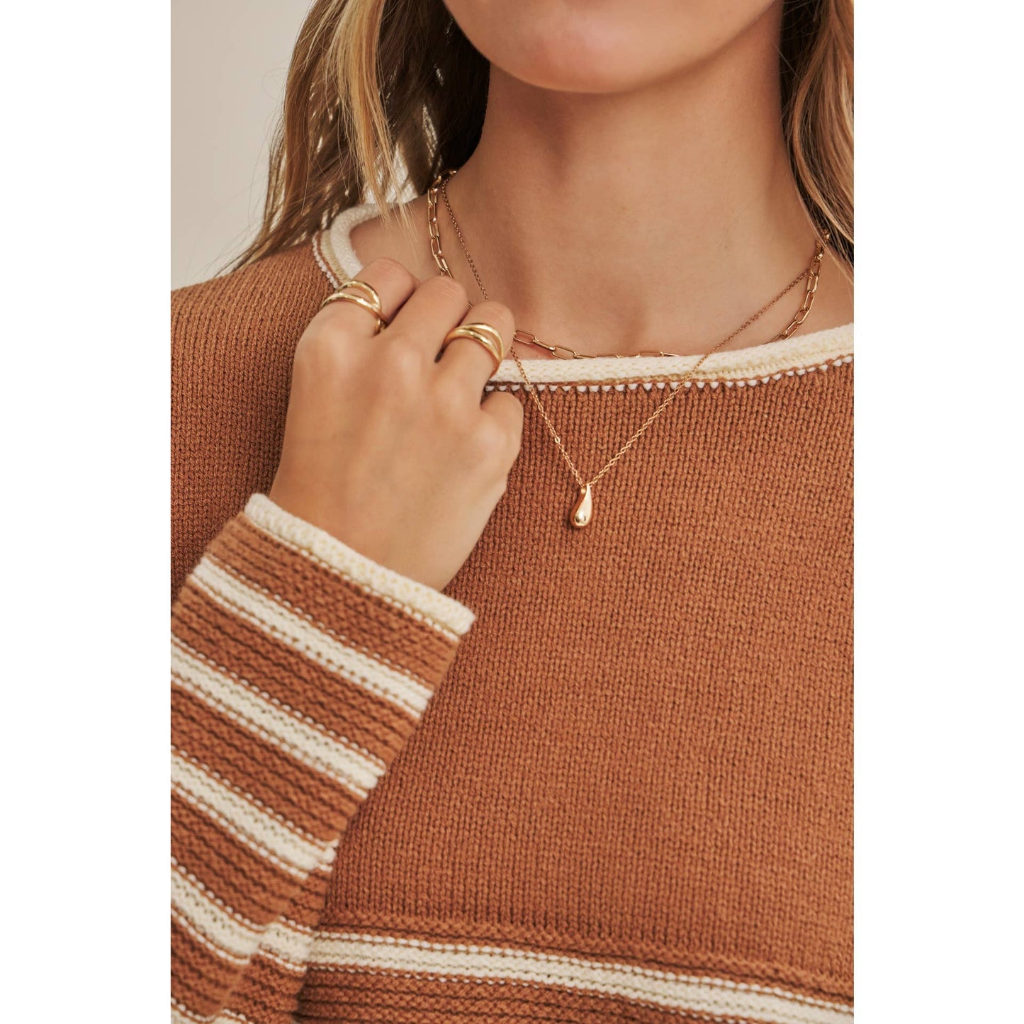 COZY Cabin  Stripe Sweater Top