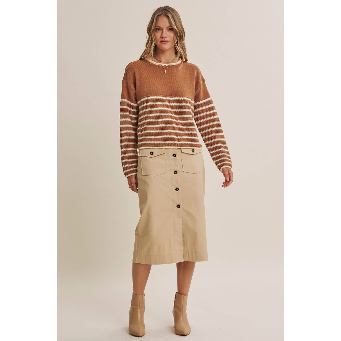 COZY Cabin  Stripe Sweater Top