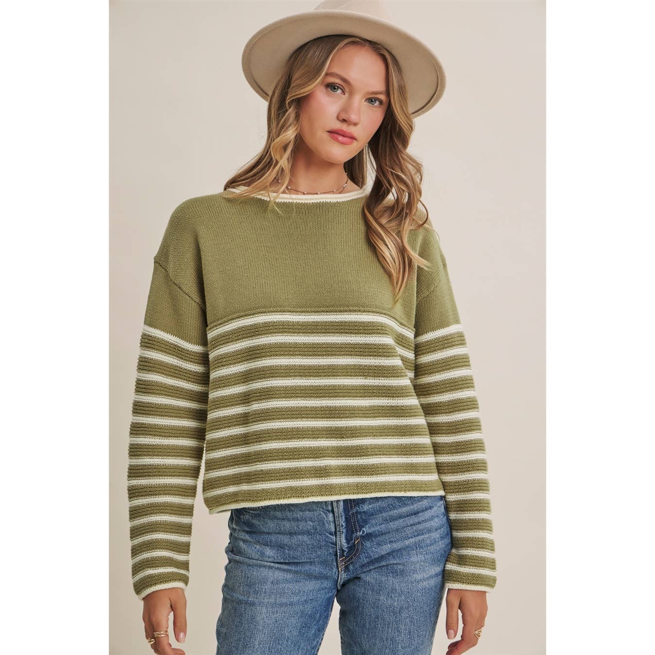 COZY Cabin  Stripe Sweater Top