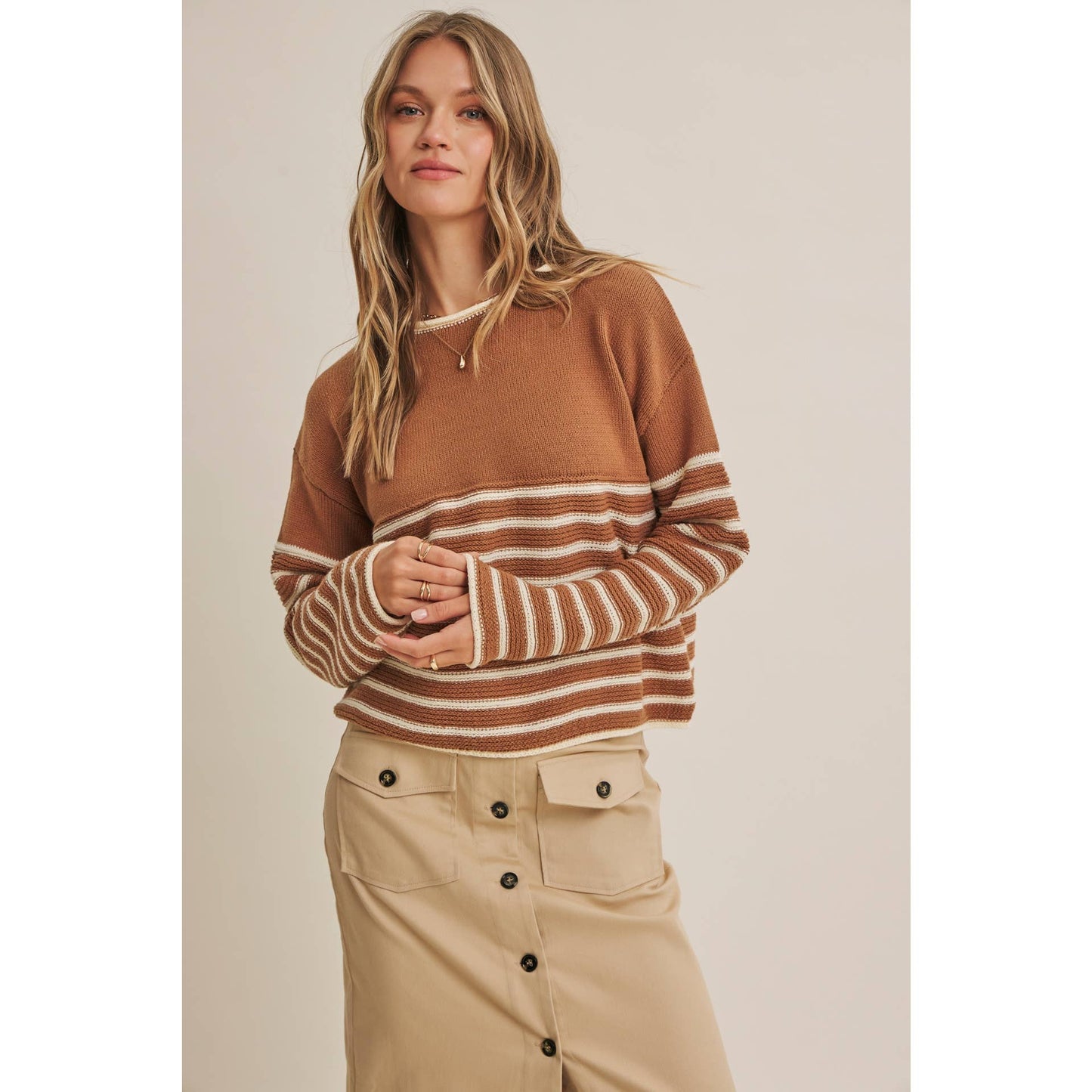 COZY Cabin  Stripe Sweater Top