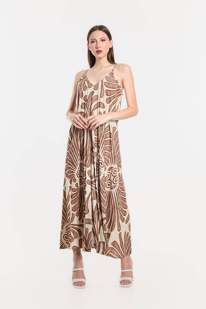 River Coconut Viscose Slip Dress (DT111C)