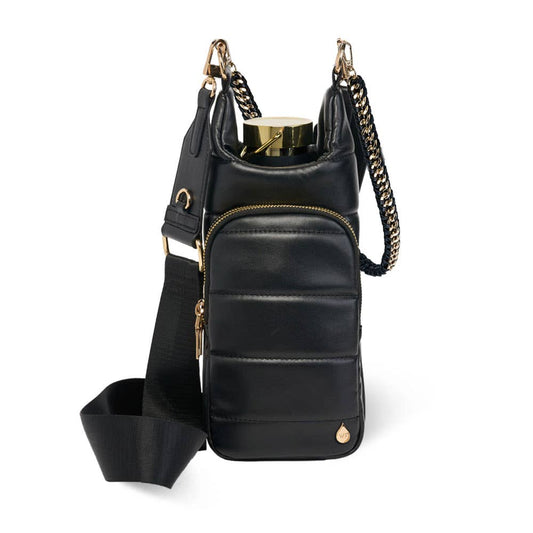 Black Vegan Leather HydroBag® with Strap Bundle