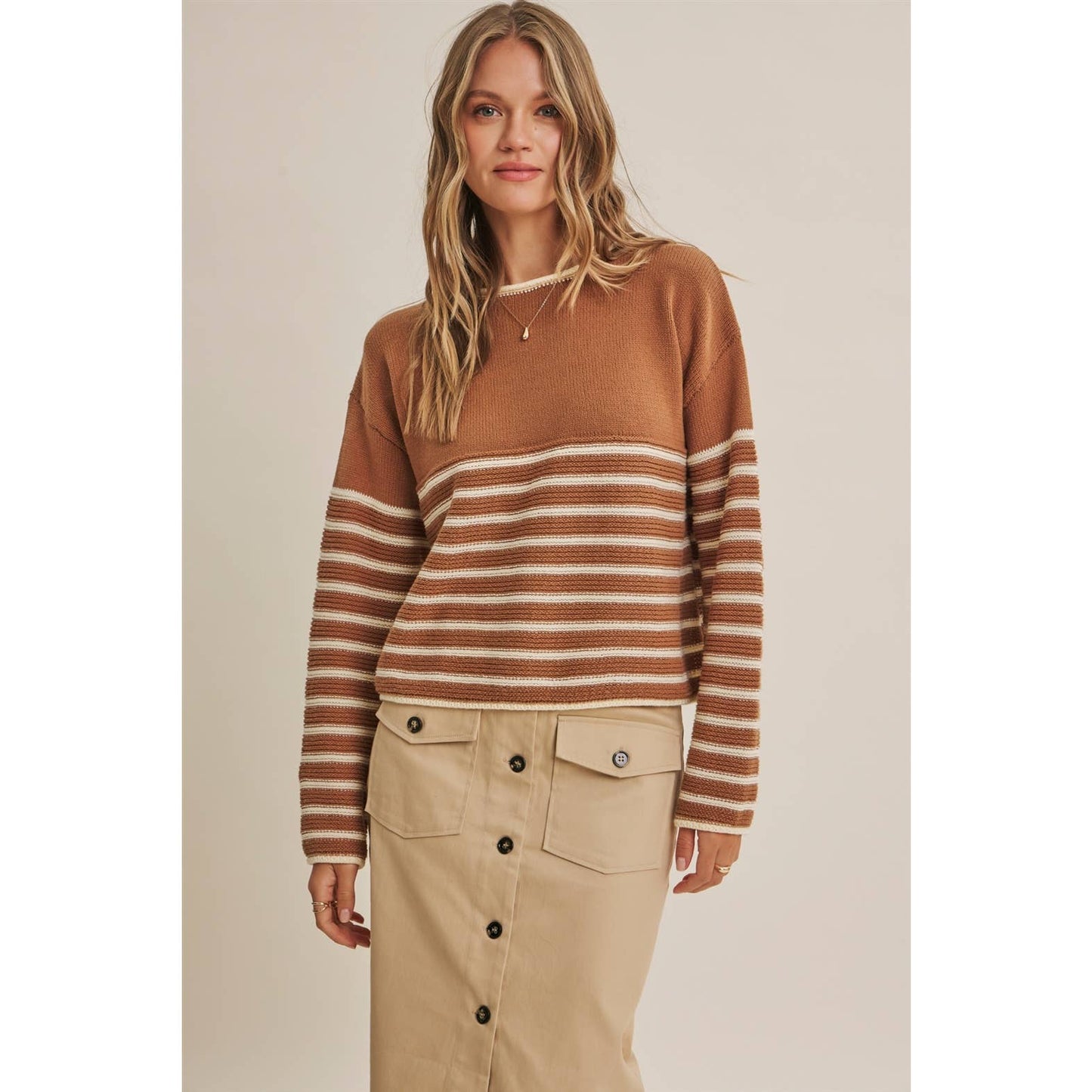 COZY Cabin  Stripe Sweater Top