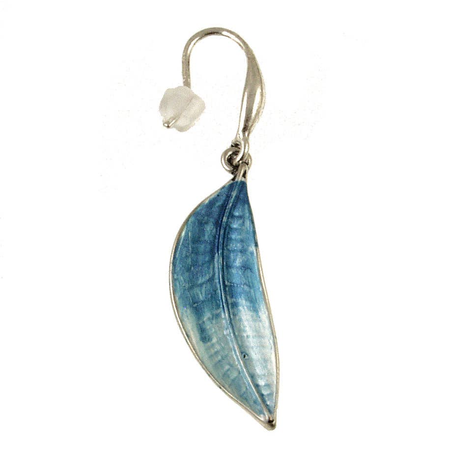 Gradient Leaf Earrings | Blue, Rose Gold, Silver, 2"