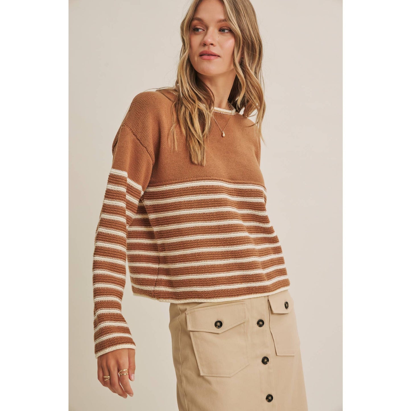 COZY Cabin  Stripe Sweater Top