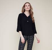 Renuar Black Dolman Sleeve Blouse