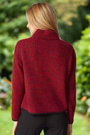 Habitat Button Neck Pull Over in Ruby