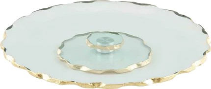 Gold Edge Glass Lazy Susan