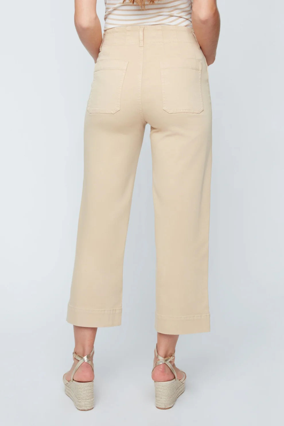 Renuar Wide Leg Crops in Oyster