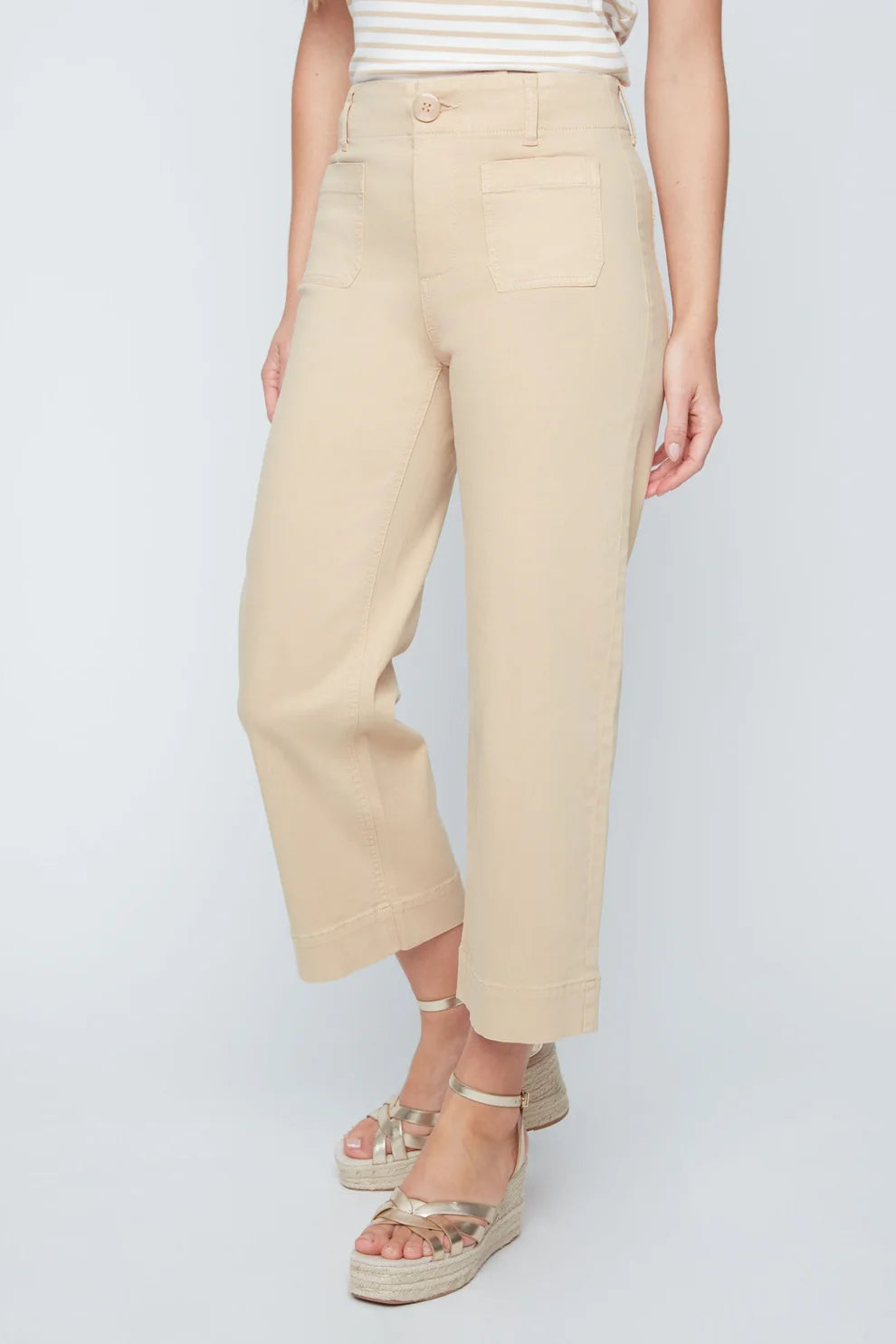 Renuar Wide Leg Crops in Oyster