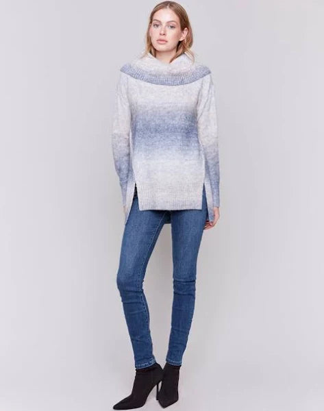 Charlie B Gray Frost Long Cowl Neck