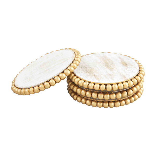 Mud Pie Gold Beaded Coasters