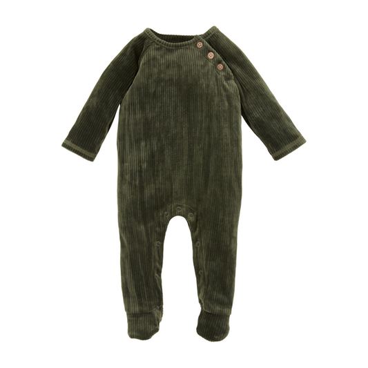 Mud Pie Olive Velour Sleeper