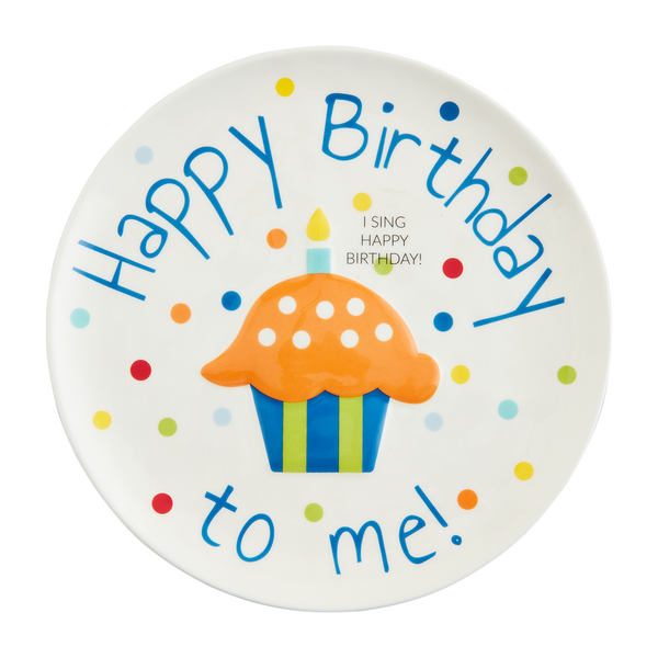 Mud Pie singing Happy Birthday Plate