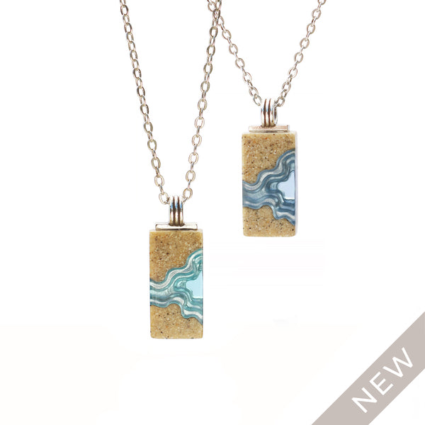 Bold B Delta Necklace Aqua